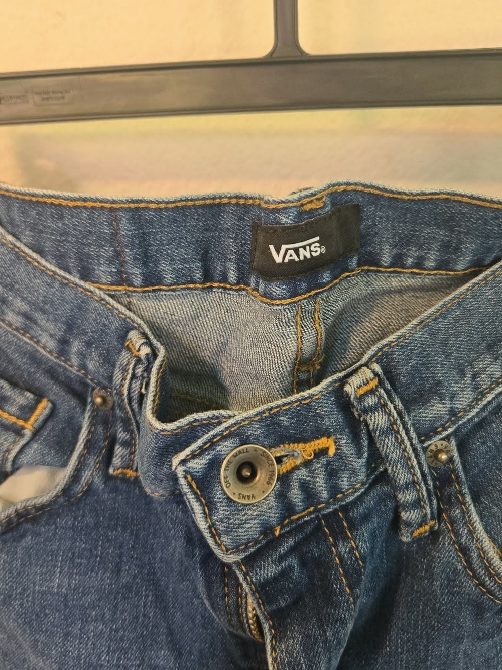 Vans Medium Blue Denim Jeans with Yellow Stitching